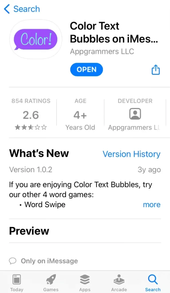 Download Color Text Bubbles on iMessage app from App Store