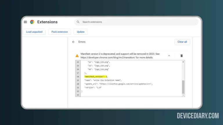 FIX Manifest Version 2 is Deprecated, and Support Will Be Removed in 2023