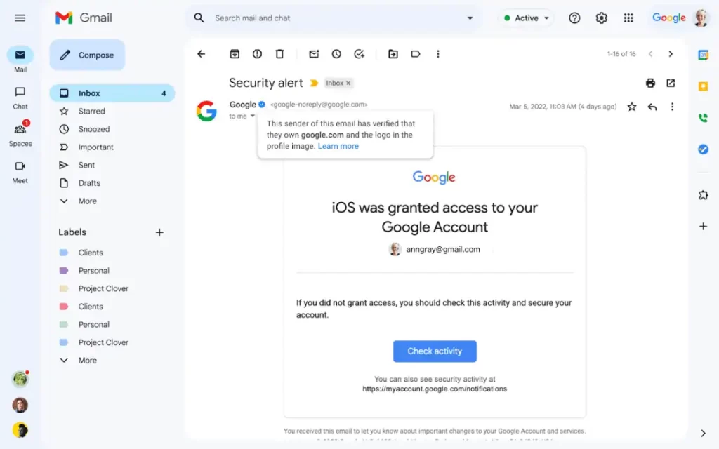 Gmail Blue Verified Checkmarks