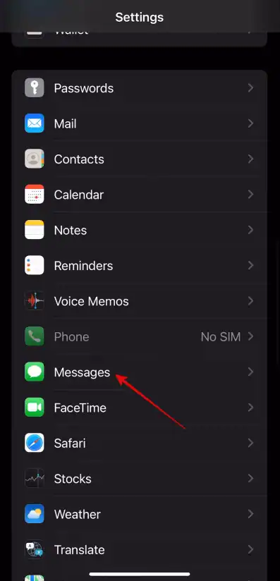 Go to Device Settings > Tap on Messages