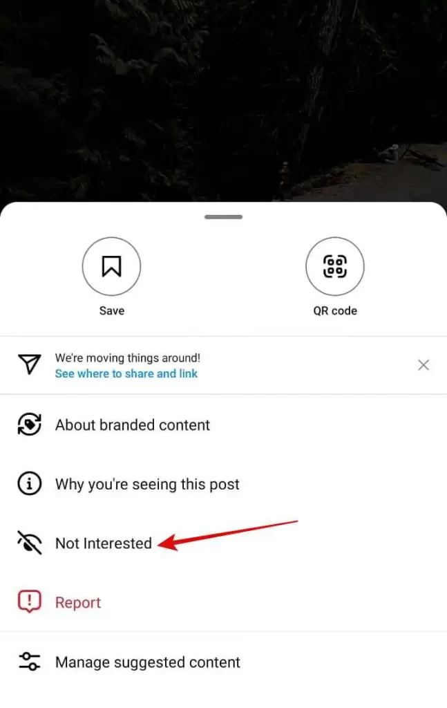 Tap on Not Interested
