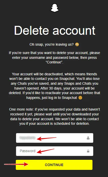 For Confirmation, Enter the Password again > Click Continue